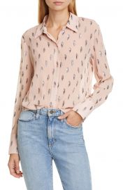 Equipment Sedienne Metallic Leaves Silk Blend Blouse   Nordstrom at Nordstrom